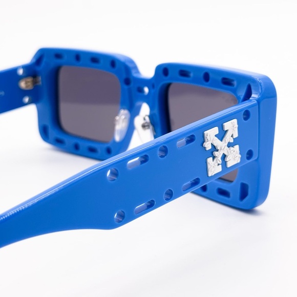 NEW OFF-WHITE ATLANTIC 507 BLUE SUNGLASSES SQUARE OERI025 4507 - Picture 8 of 11